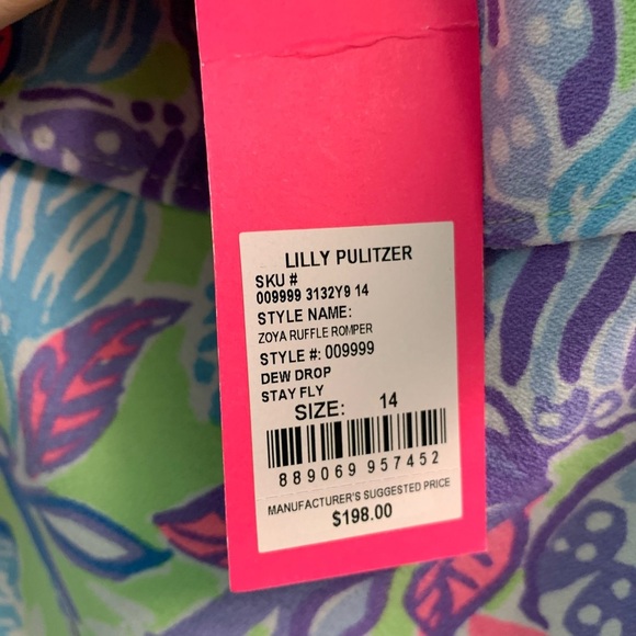 Lilly Pulitzer Zoya Ruffle Romper size 14 NWT - Picture 4 of 7